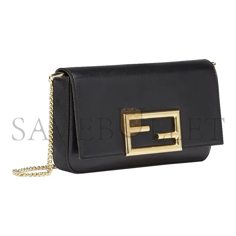 F**di vitello palmellato wallet on chain with pouches black 8bs032ahm0f0kur (22*12*4cm)